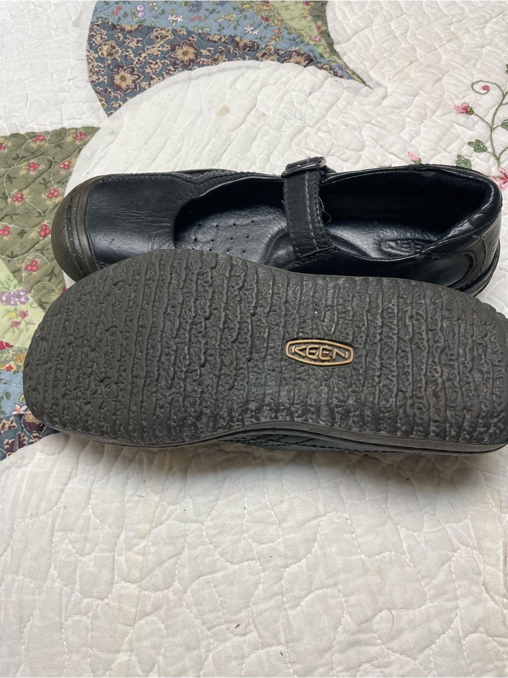 Keen Black Mary Jane Buckle Comfort Shoes - Picture 2 of 2